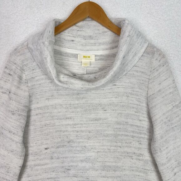 Anthropologie‎ Maeve Risa Hacci Tunic Sweater Sz L Grey Marled Cowl Neck Relaxed - Picture 3 of 16